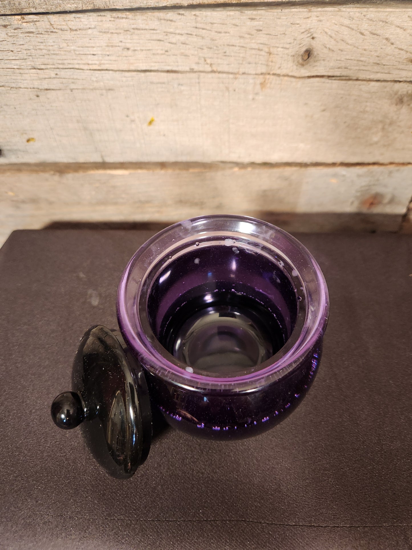 Purple/Black Honey Pot Stash Jar