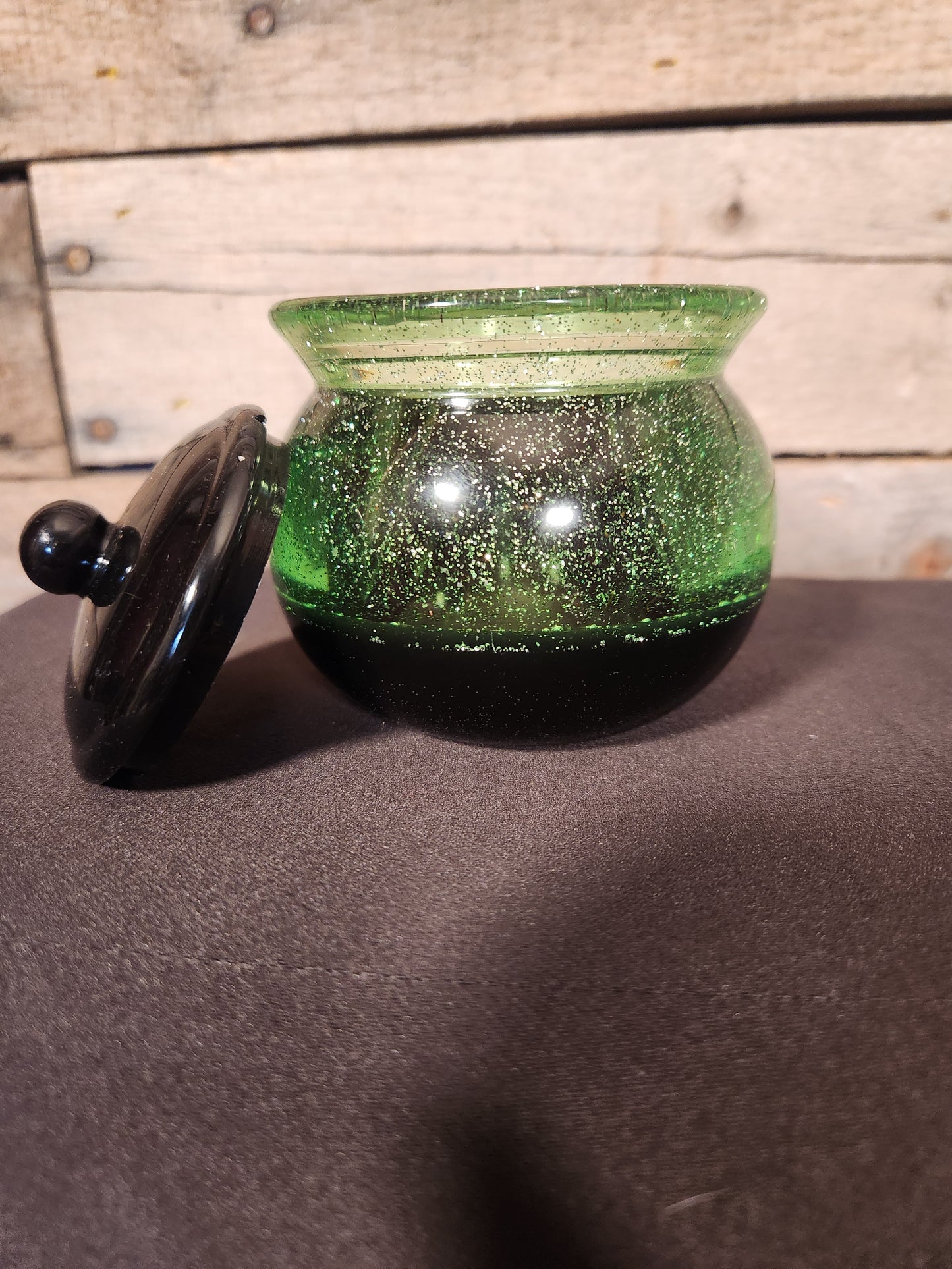 Green/Black Sparkle Honey Pot
