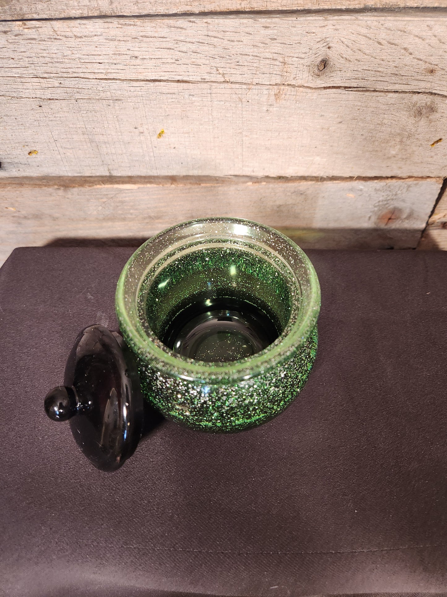 Green/Black Sparkle Honey Pot