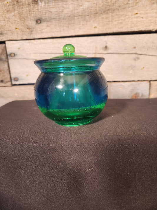 Blue/Green Honey Pot Stash Jar