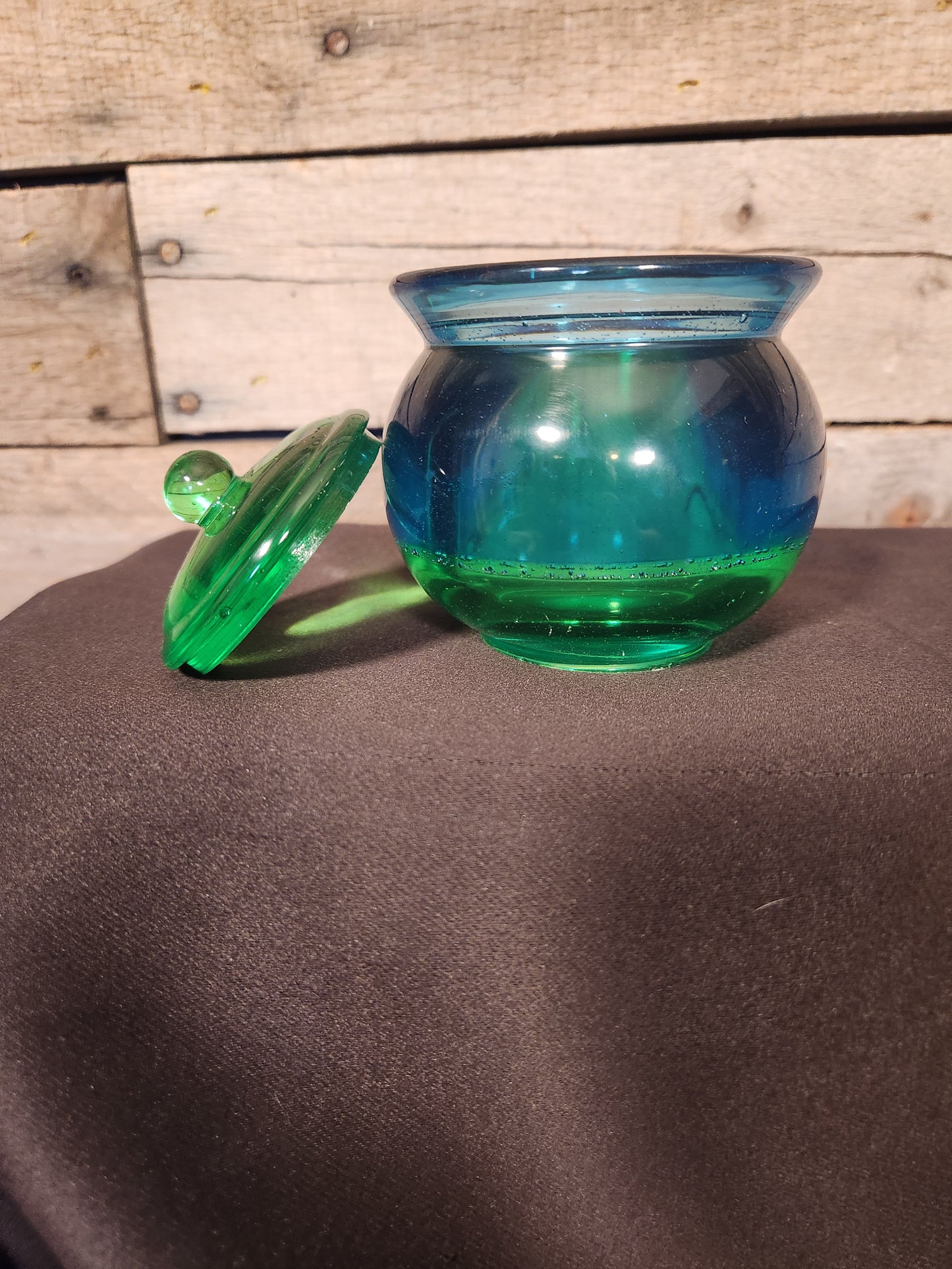 Blue/Green Honey Pot Stash Jar